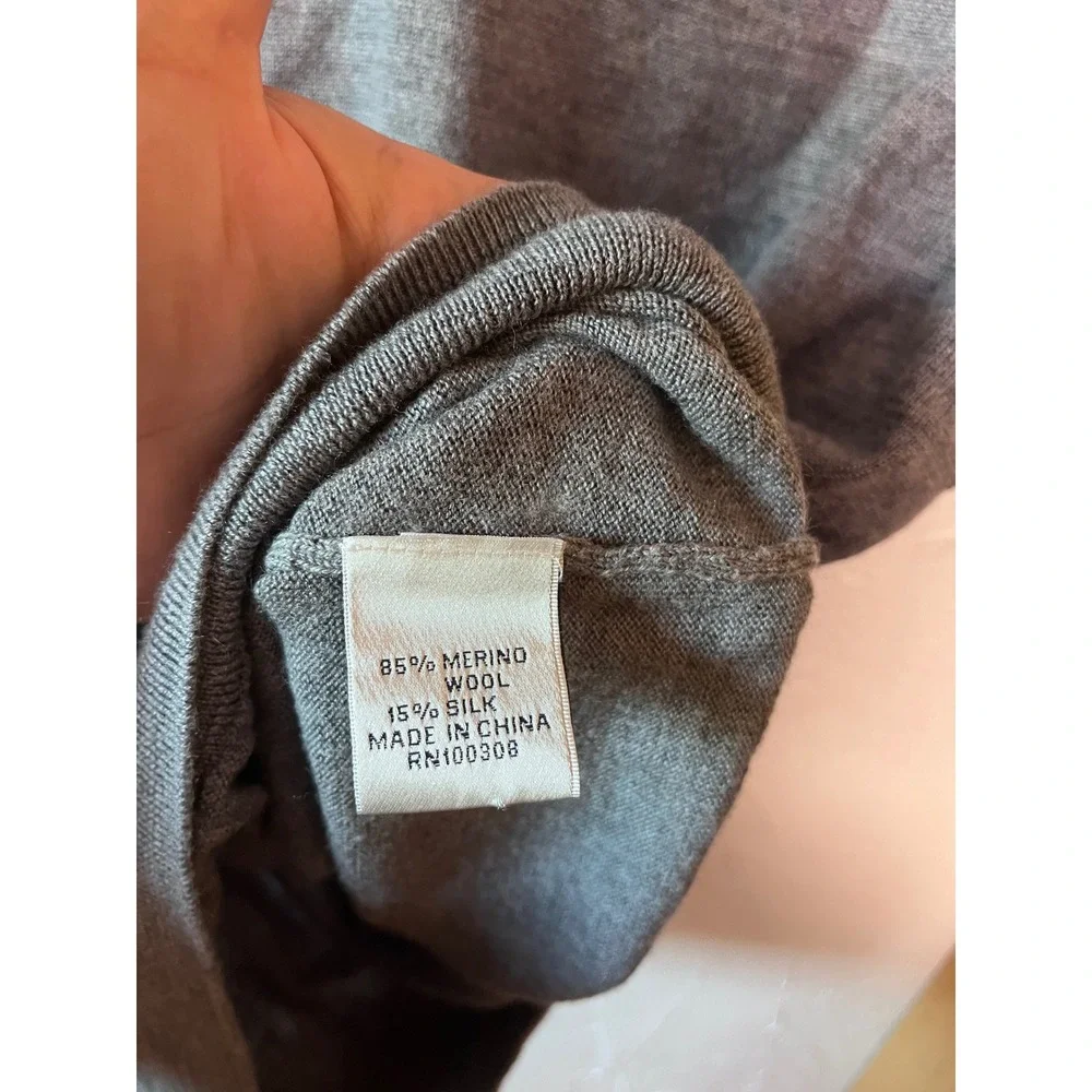 Peter Millar Mens Gray Merino Silk Hong Kong Golf Club V-Neck Sweater Vest XL